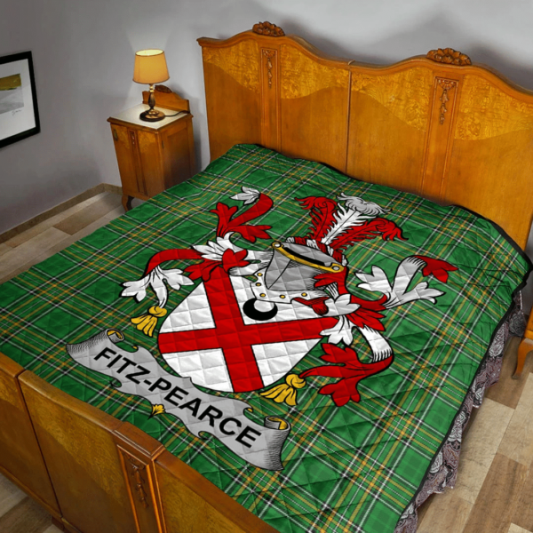 Fitz-Pearce Irish Family Crest Premium Quilt - Irish National Tartan - Image 2