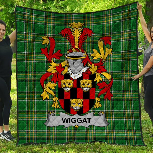 Wiggat Irish Family Crest Premium Quilt - Irish National Tartan