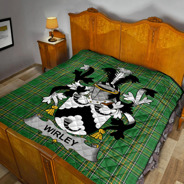 Wirley Irish Family Crest Premium Quilt - Irish National Tartan - Image 2