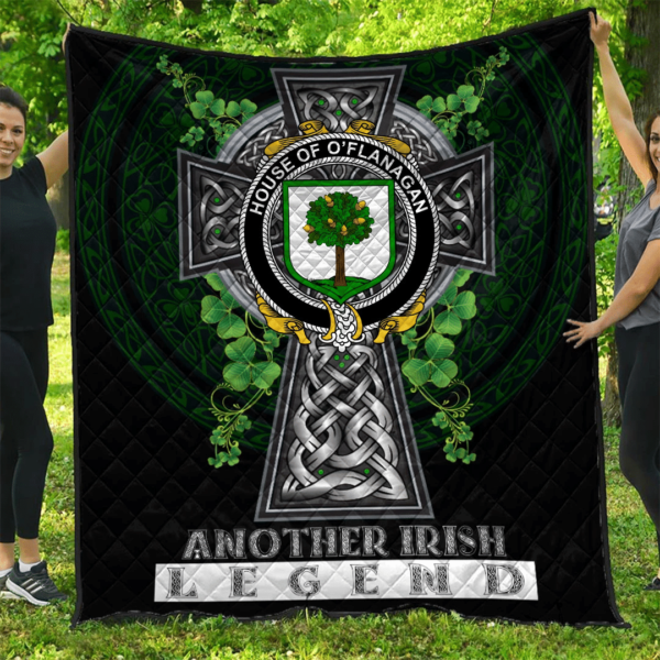 House of O'FLANAGAN Irish Family Crest Premium Quilt - Irish Legend