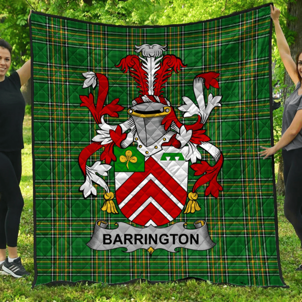 Barrington Irish Family Crest Premium Quilt - Irish National Tartan