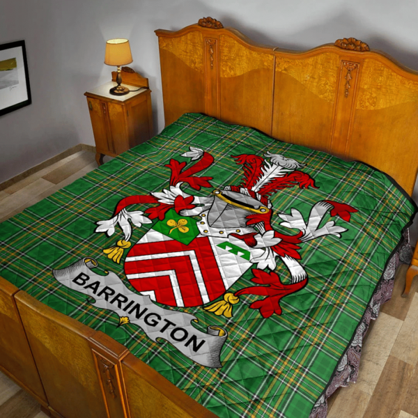 Barrington Irish Family Crest Premium Quilt - Irish National Tartan - Image 2