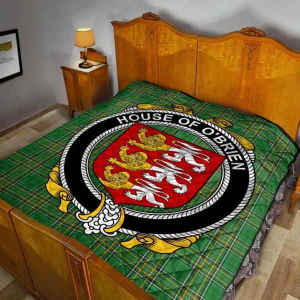 House Of O'Brien Irish Family Crest Premium Quilt - Irish National Tartan - Image 2