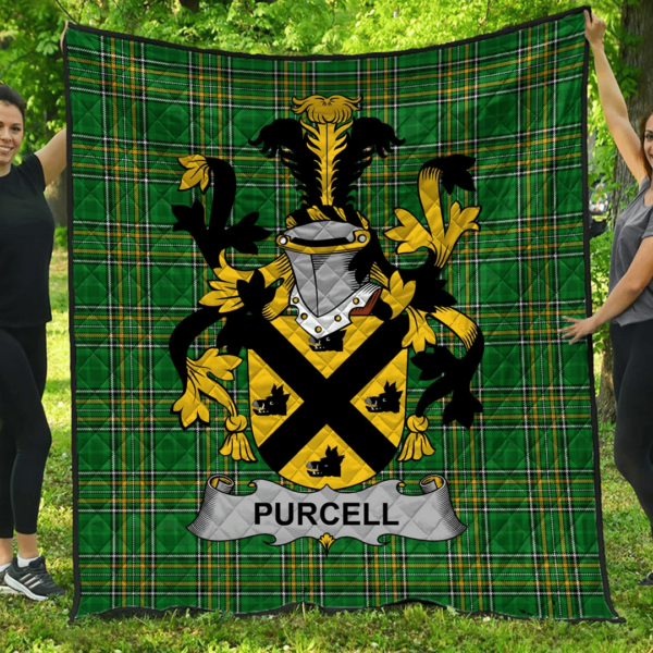 Purcell Irish Family Crest Premium Quilt - Irish National Tartan