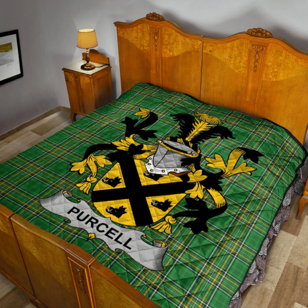 Purcell Irish Family Crest Premium Quilt - Irish National Tartan - Image 2