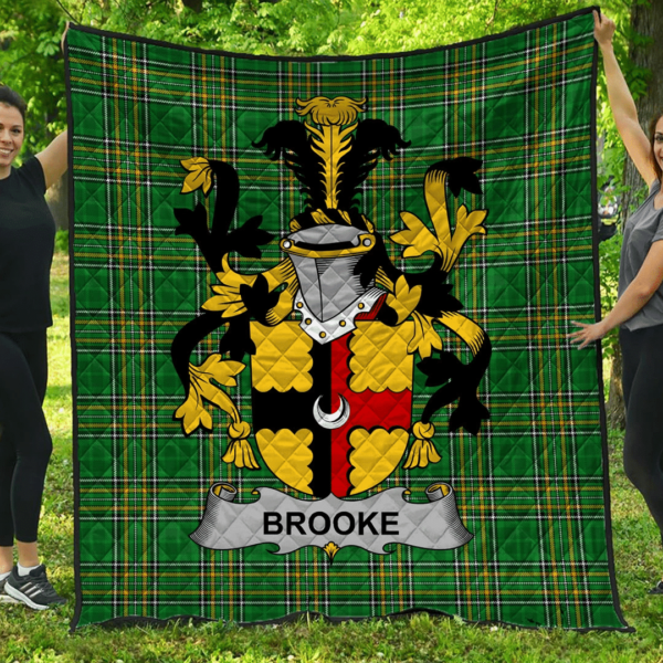 Brooke Irish Family Crest Premium Quilt - Irish National Tartan