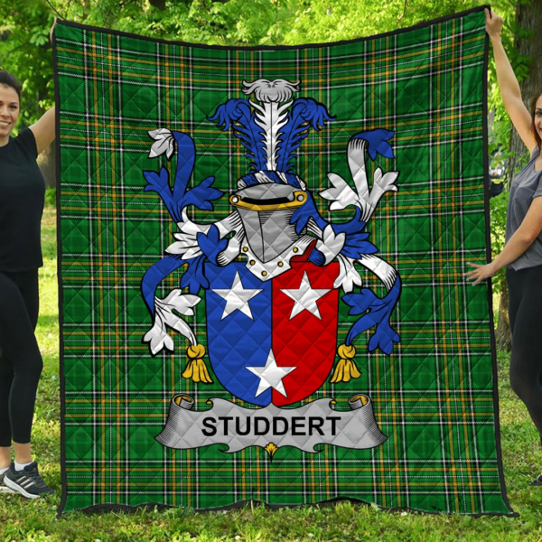 Studdert Irish Family Crest Premium Quilt - Irish National Tartan