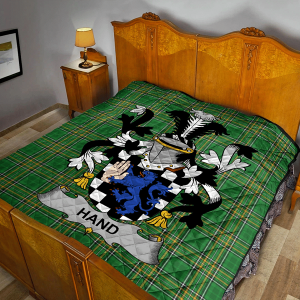 Hand Or Mcclave Irish Family Crest Premium Quilt - Irish National Tartan - Image 2