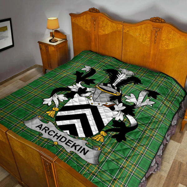 Archdekin Irish Family Crest Premium Quilt - Irish National Tartan - Image 2