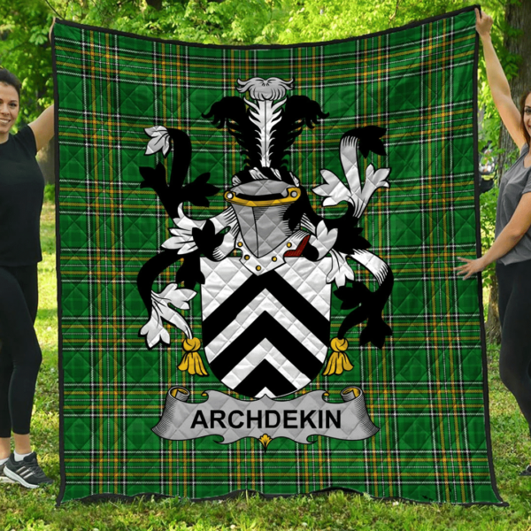 Archdekin Irish Family Crest Premium Quilt - Irish National Tartan