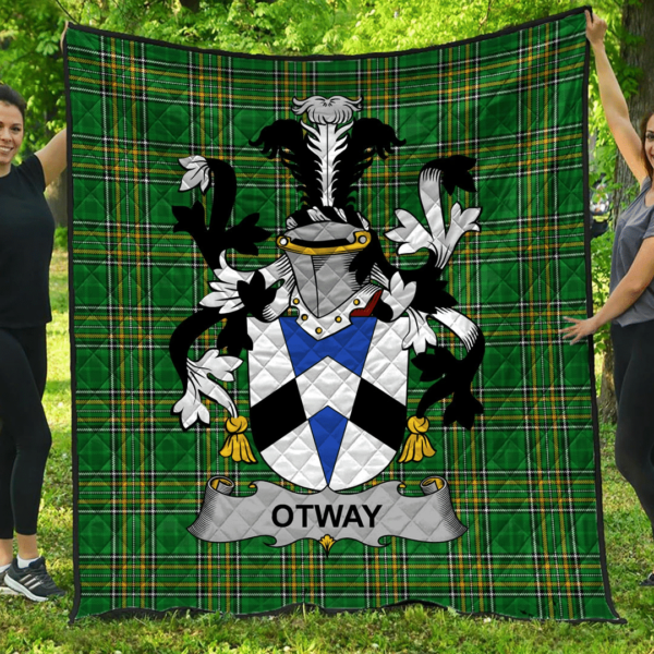 Otway Irish Family Crest Premium Quilt - Irish National Tartan