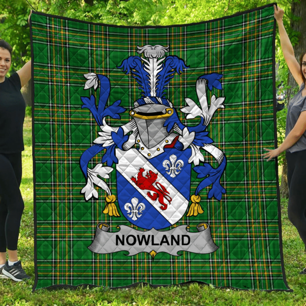 Nowland Irish Family Crest Premium Quilt - Irish National Tartan