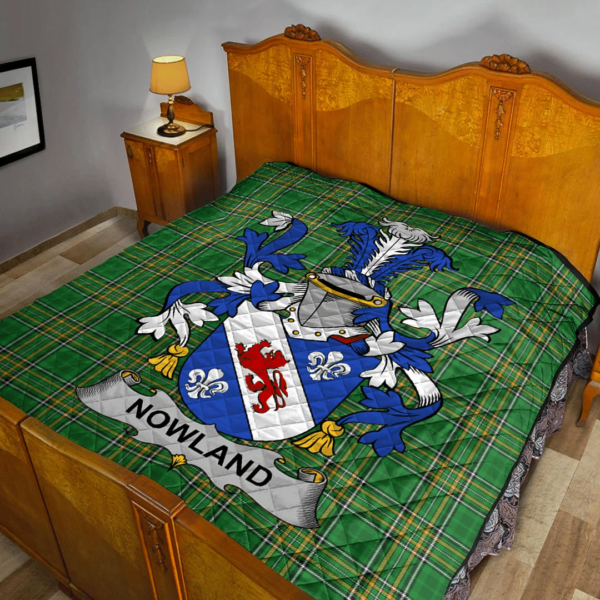 Nowland Irish Family Crest Premium Quilt - Irish National Tartan - Image 2