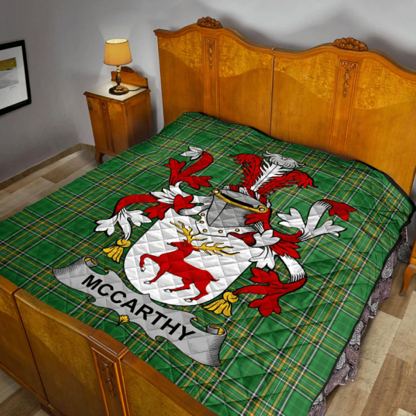 Mccarthy Irish Family Crest Premium Quilt - Irish National Tartan - Image 2