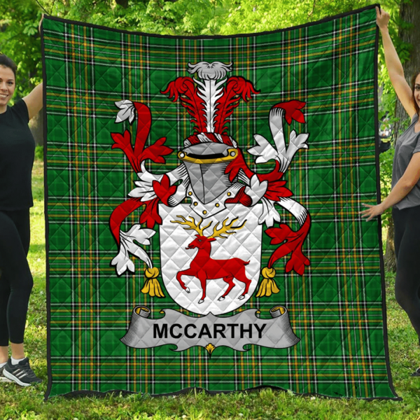 Mccarthy Irish Family Crest Premium Quilt - Irish National Tartan