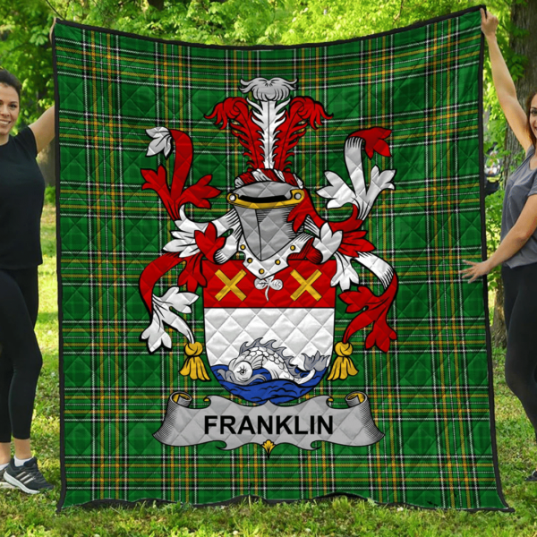 Franklin Irish Family Crest Premium Quilt - Irish National Tartan