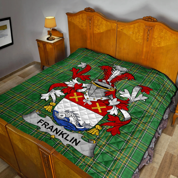 Franklin Irish Family Crest Premium Quilt - Irish National Tartan - Image 2