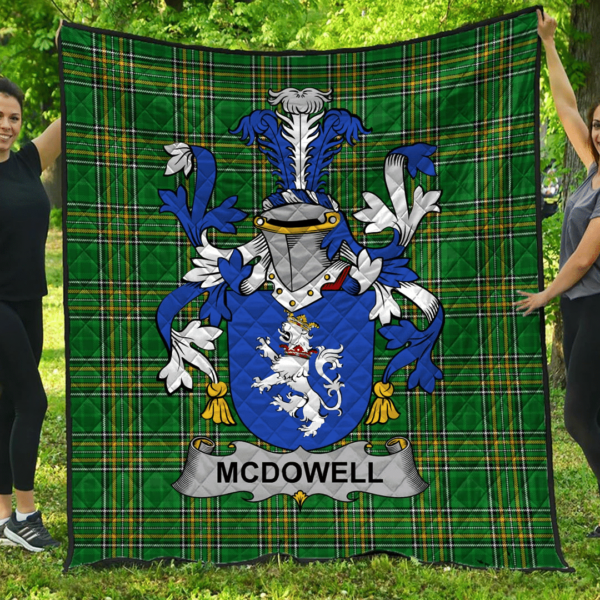 Mcdowell Irish Family Crest Premium Quilt - Irish National Tartan