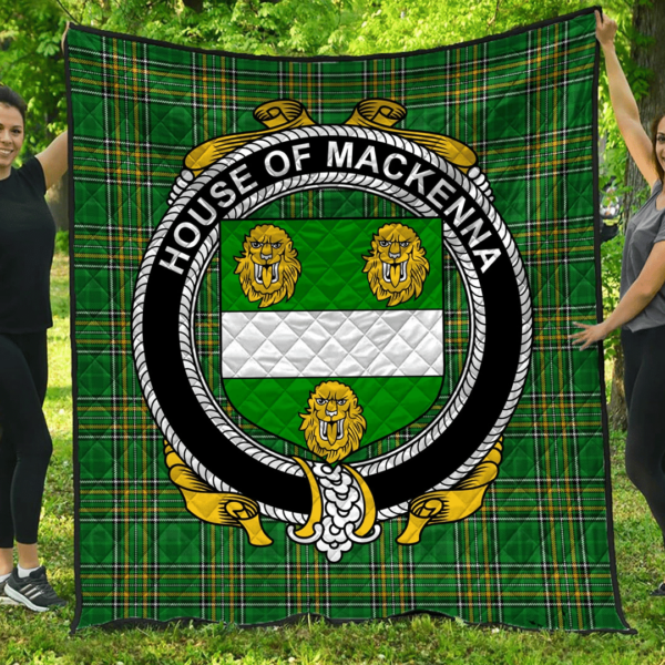 House Of Mackenna Irish Family Crest Premium Quilt - Irish National Tartan