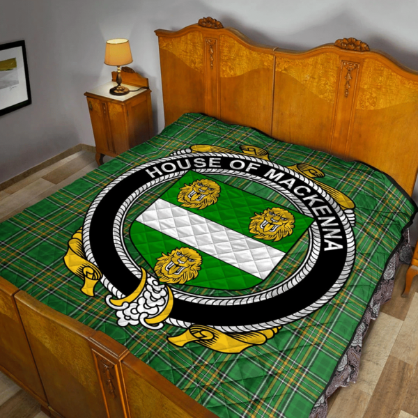 House Of Mackenna Irish Family Crest Premium Quilt - Irish National Tartan - Image 2