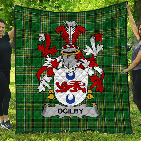 Ogilby Irish Family Crest Premium Quilt - Irish National Tartan