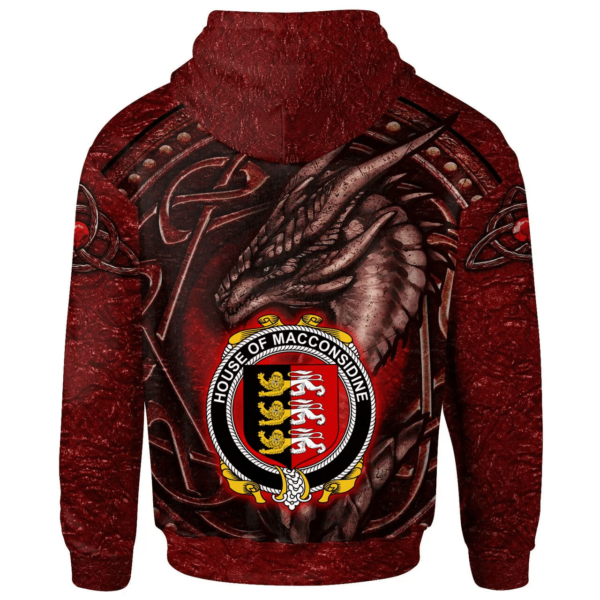 Ireland Hoodie - House of MACCONSIDINE Irish Family Crest Hoodie - Celtic Red Dragon - Image 2