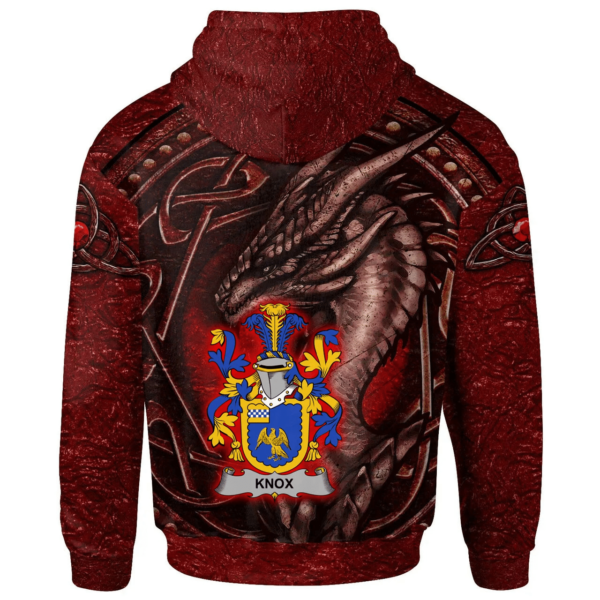 Ireland Hoodie - Knox Irish Family Crest Hoodie - Celtic Red Dragon - Image 2