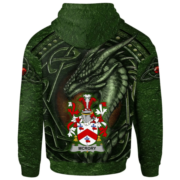 Ireland Hoodie - McRory or McCrory Irish Family Crest Hoodie - Celtic Green Dragon - Image 2