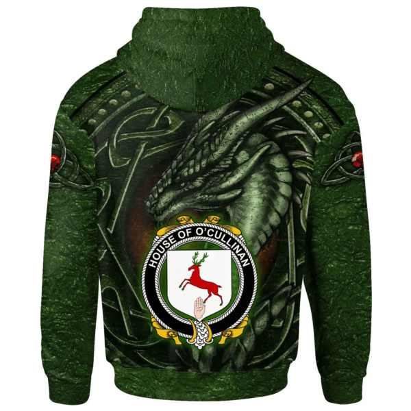 Ireland Hoodie - House of O'CULLINAN Irish Family Crest Hoodie - Celtic Green Dragon - Image 2