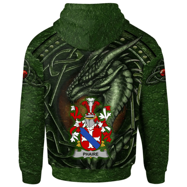 Ireland Hoodie - Phaire Irish Family Crest Hoodie - Celtic Green Dragon - Image 2