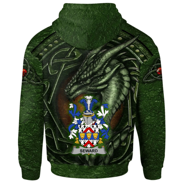 Ireland Hoodie - Seward Irish Family Crest Hoodie - Celtic Green Dragon - Image 2