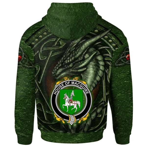 Ireland Hoodie - House of MACGUIRE Irish Family Crest Hoodie - Celtic Green Dragon - Image 2