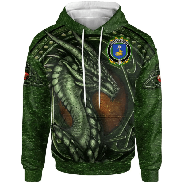 Ireland Hoodie - House of O'FAHY Irish Family Crest Hoodie - Celtic Green Dragon