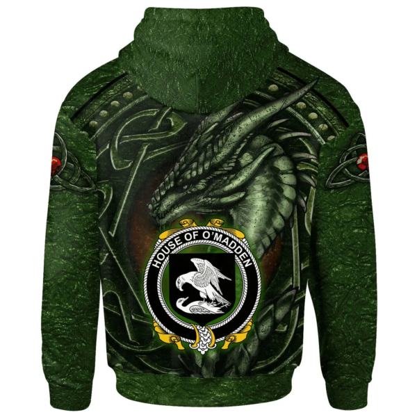 Ireland Hoodie - House of O'MADDEN Irish Family Crest Hoodie - Celtic Green Dragon - Image 2