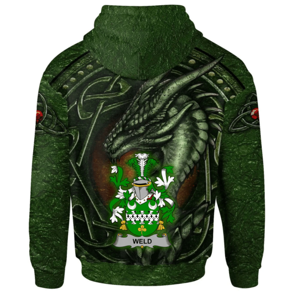 Ireland Hoodie - Weld Irish Family Crest Hoodie - Celtic Green Dragon - Image 2