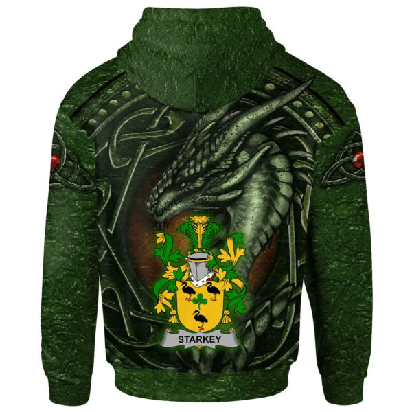 Ireland Hoodie - Starkey Irish Family Crest Hoodie - Celtic Green Dragon - Image 2