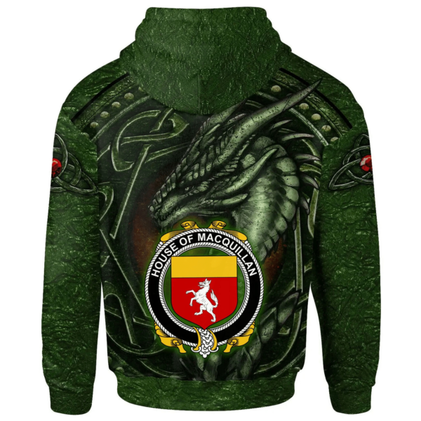 Ireland Hoodie - House of MACQUILLAN Irish Family Crest Hoodie - Celtic Green Dragon - Image 2