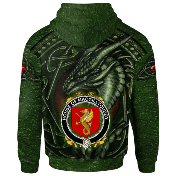 Ireland Hoodie - House of MACGILLYCUDDY Irish Family Crest Hoodie - Celtic Green Dragon - Image 2