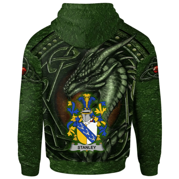 Ireland Hoodie - Stanley Irish Family Crest Hoodie - Celtic Green Dragon - Image 2