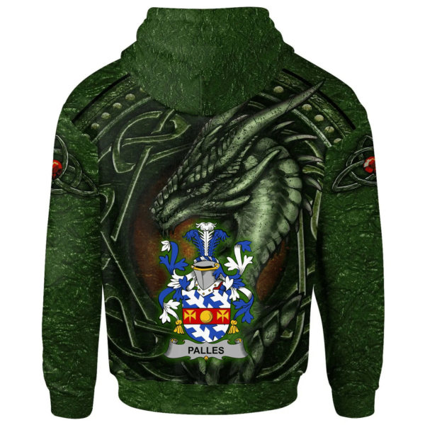 Ireland Hoodie - Palles Irish Family Crest Hoodie - Celtic Green Dragon - Image 2