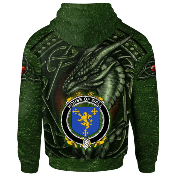 Ireland Hoodie - House of WALL Irish Family Crest Hoodie - Celtic Green Dragon - Image 2