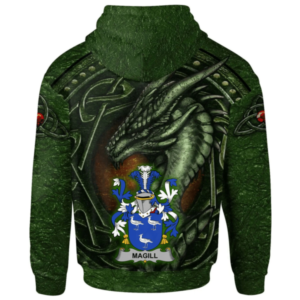 Ireland Hoodie - Magill Irish Family Crest Hoodie - Celtic Green Dragon - Image 2