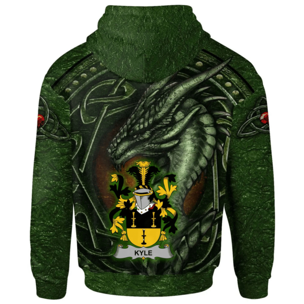 Ireland Hoodie - Kyle Irish Family Crest Hoodie - Celtic Green Dragon - Image 2