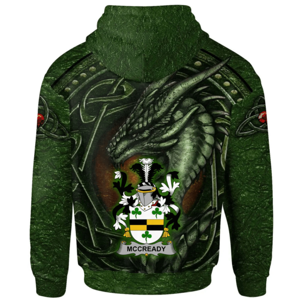 Ireland Hoodie - McCready or McCreadie Irish Family Crest Hoodie - Celtic Green Dragon - Image 2