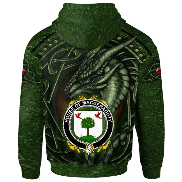 Ireland Hoodie - House of MACGERAGHTY Irish Family Crest Hoodie - Celtic Green Dragon - Image 2