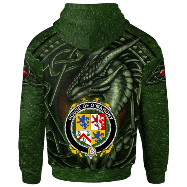 Ireland Hoodie - House of O'MAHONY Irish Family Crest Hoodie - Celtic Green Dragon - Image 2