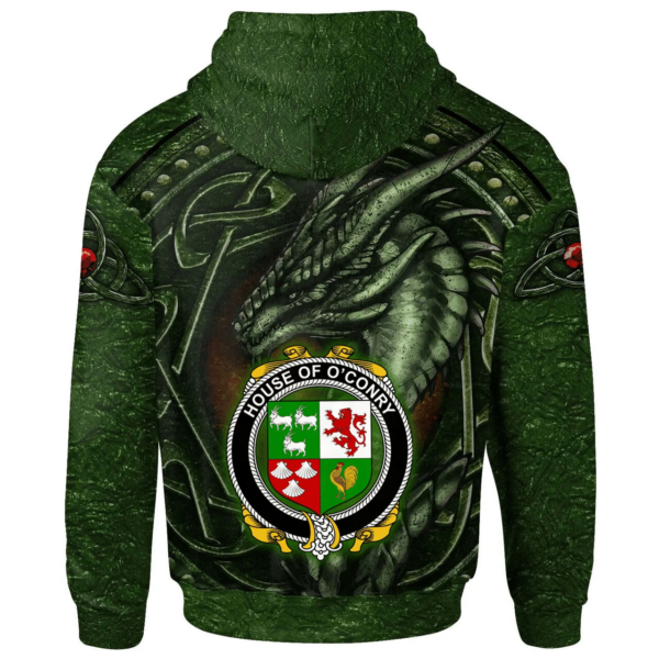 Ireland Hoodie - House of O'CONRY Irish Family Crest Hoodie - Celtic Green Dragon - Image 2