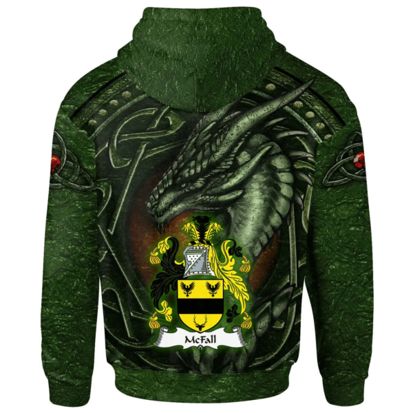 Ireland Hoodie - McFall Irish Family Crest Hoodie - Celtic Green Dragon - Image 2