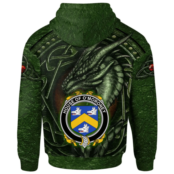 Ireland Hoodie - House of O'MORONEY Irish Family Crest Hoodie - Celtic Green Dragon - Image 2