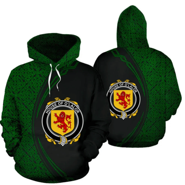 Ireland Hoodie - House of O'LALOR Irish Family Crest Hoodie - Celtic Circle Style